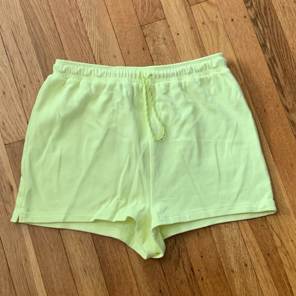 UO Women’s Neon Yellow Lounge Shorts